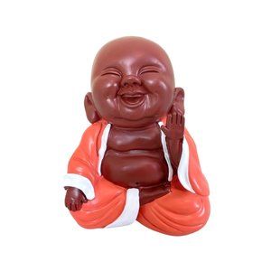 Laughing Buddha Statue Decor Home Happiness Smiling Buda Sculpture Zen Cute Baby